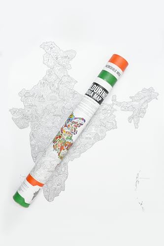 UnikPlay Colouring Maps | Educational & Fun Family Time Activity | Geography Learning | Stress Busters | Gifts for Travelers | for Kids and Adults (India)