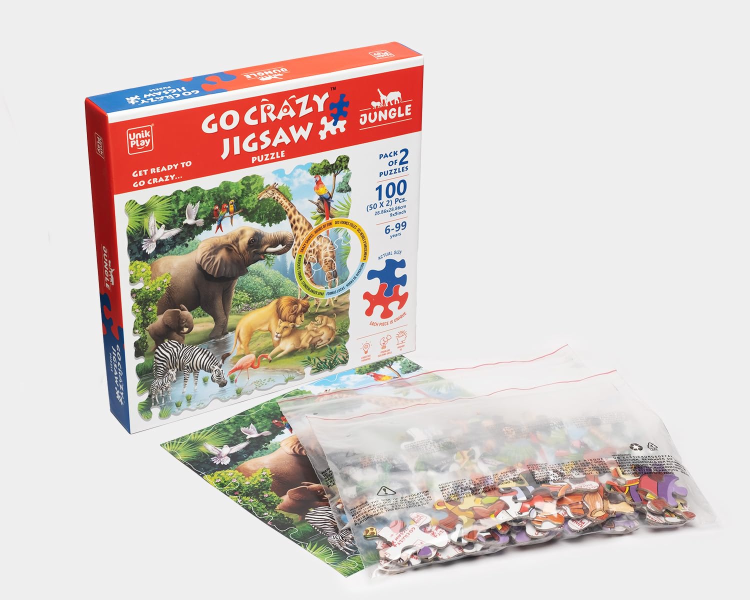 Unik Play Go Crazy Jigsaw Puzzle for Kids and Adults | Attractive Cartoon Print Puzzle with 2 Puzzle Trays for Age 6 to 99 Years-100 Pcs | Unique Pieces | Underwater Theme