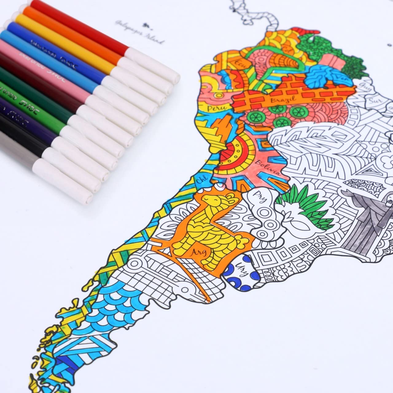 UnikPlay Colouring Maps | Educational & Fun Family Time Activity | Geography Learning | Stress Busters | Gifts for Travelers | for Kids and Adults (India)
