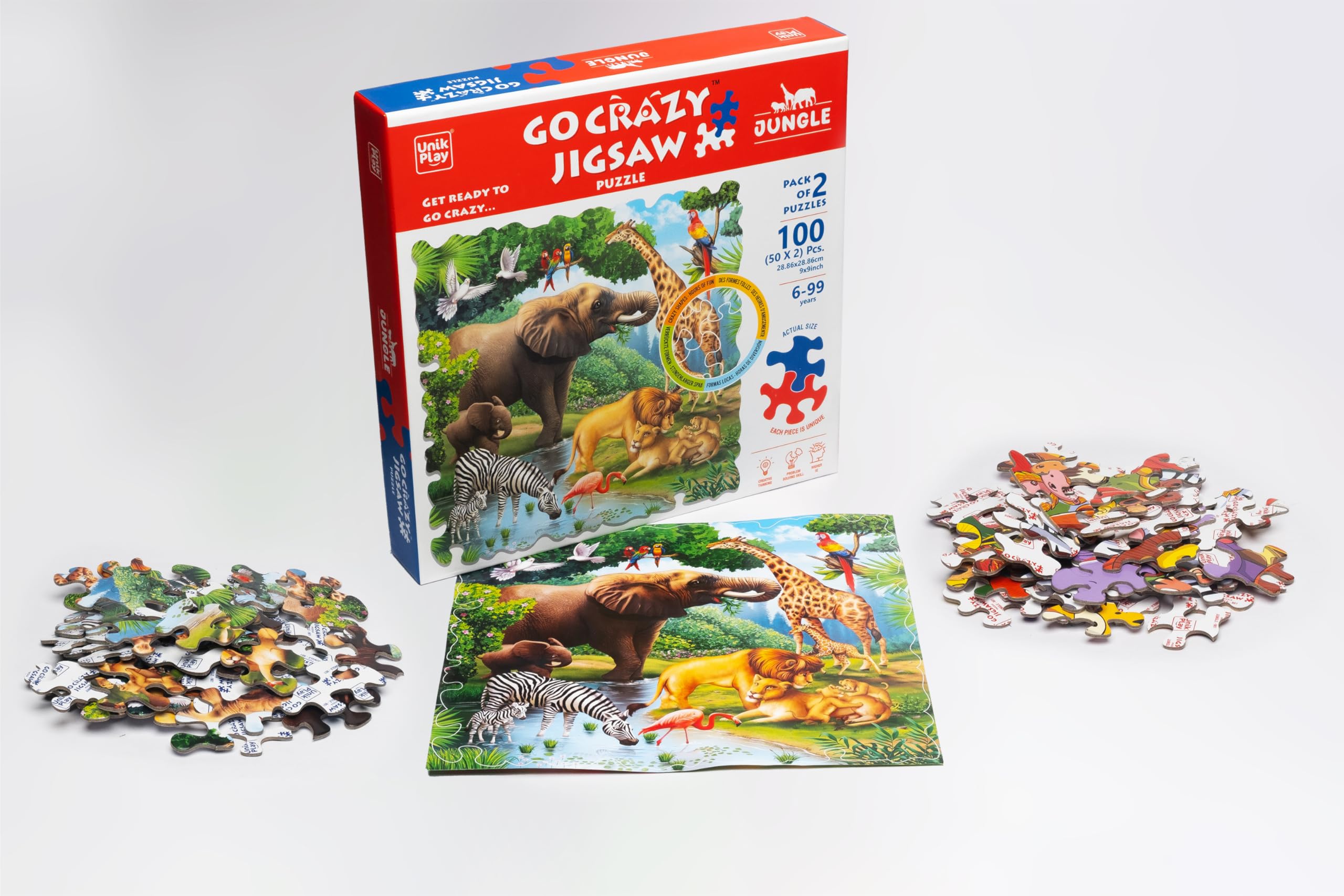 Unik Play Go Crazy Jigsaw Puzzle for Kids and Adults | Attractive Cartoon Print Puzzle with 2 Puzzle Trays for Age 6 to 99 Years-100 Pcs | Unique Pieces | Underwater Theme