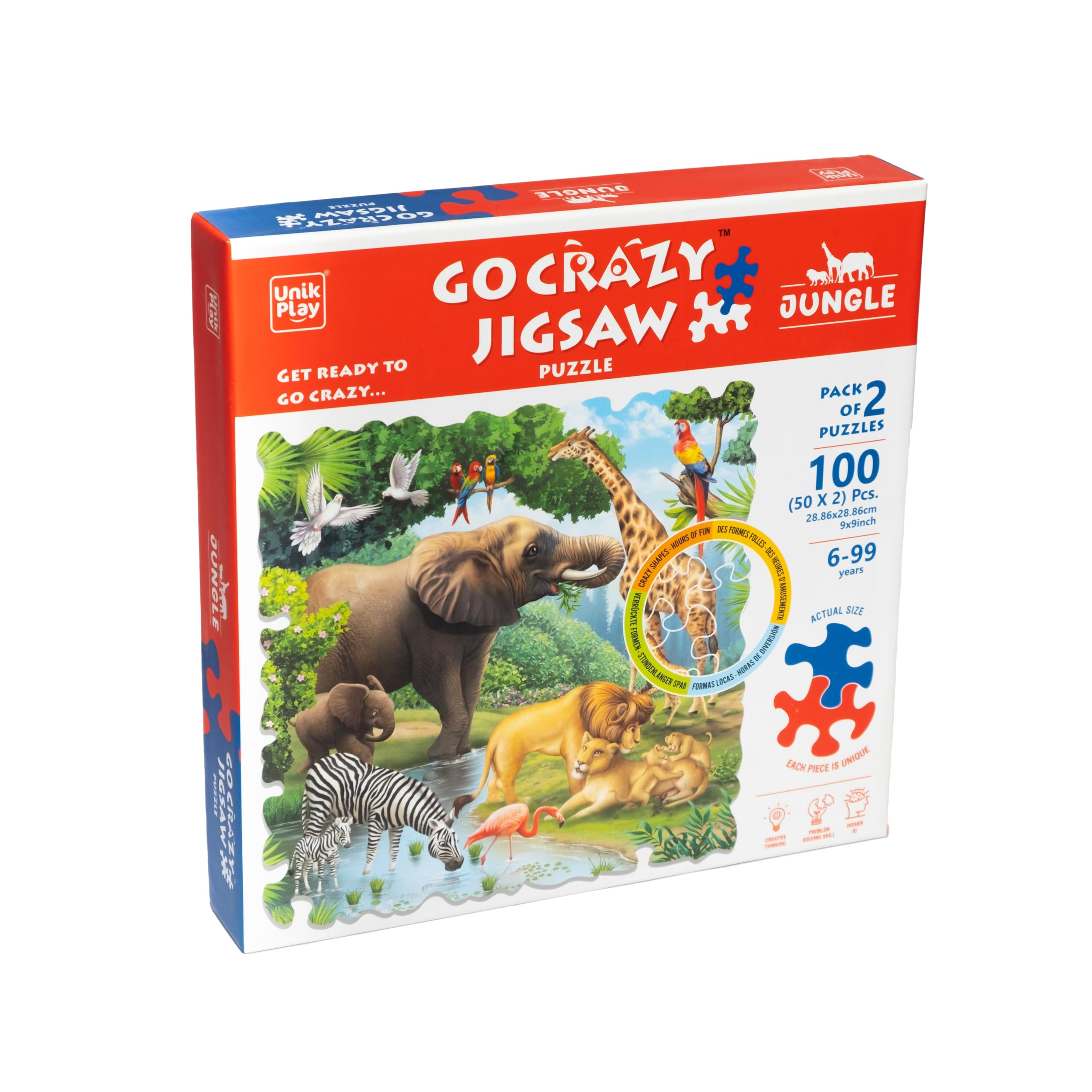Unik Play Go Crazy Jigsaw Puzzle for Kids and Adults | Attractive Cartoon Print Puzzle with 2 Puzzle Trays for Age 6 to 99 Years-100 Pcs | Unique Pieces | Underwater Theme
