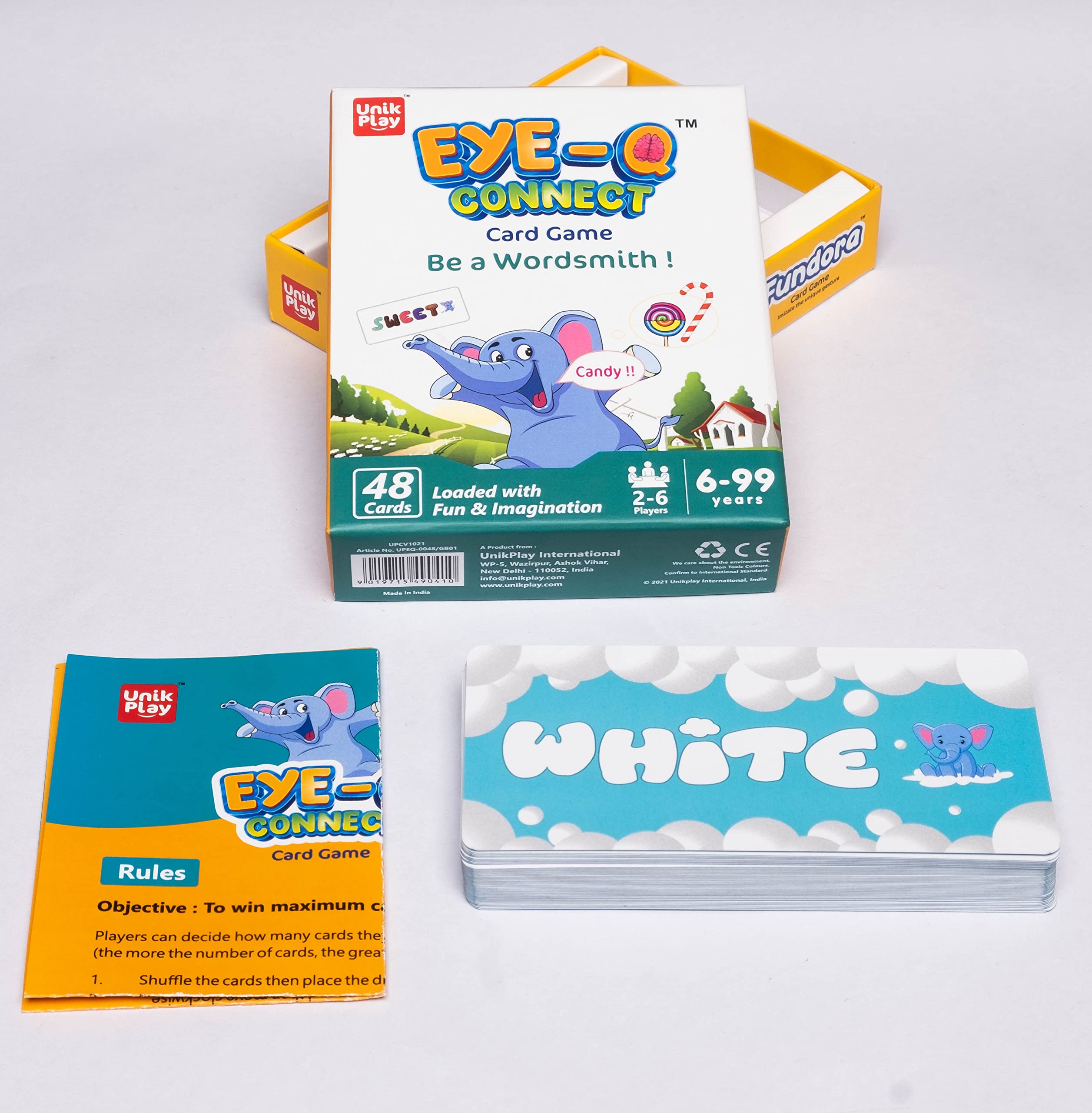 UnikPlay Educational Game Eye Q Connect Card Game for Boys and Girls Age 6 to 99 Years, Easy to Learn Playing Card Games, Fun Family Brain Games Birthday Gift
