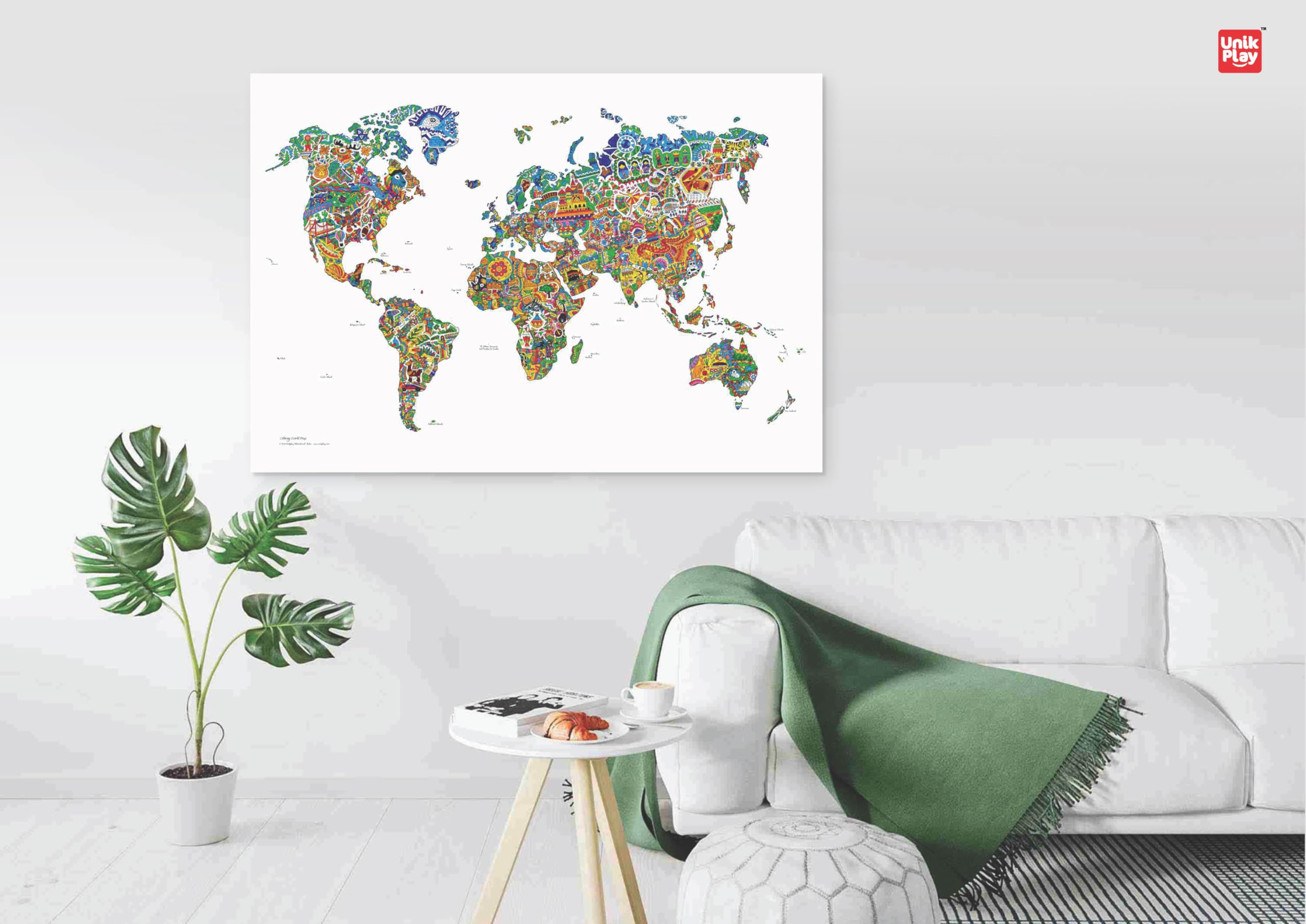UnikPlay Colouring Maps | Educational & Fun Family Time Activity | Geography Learning | Stress Busters | Gifts for Travelers | for Kids and Adults (India)