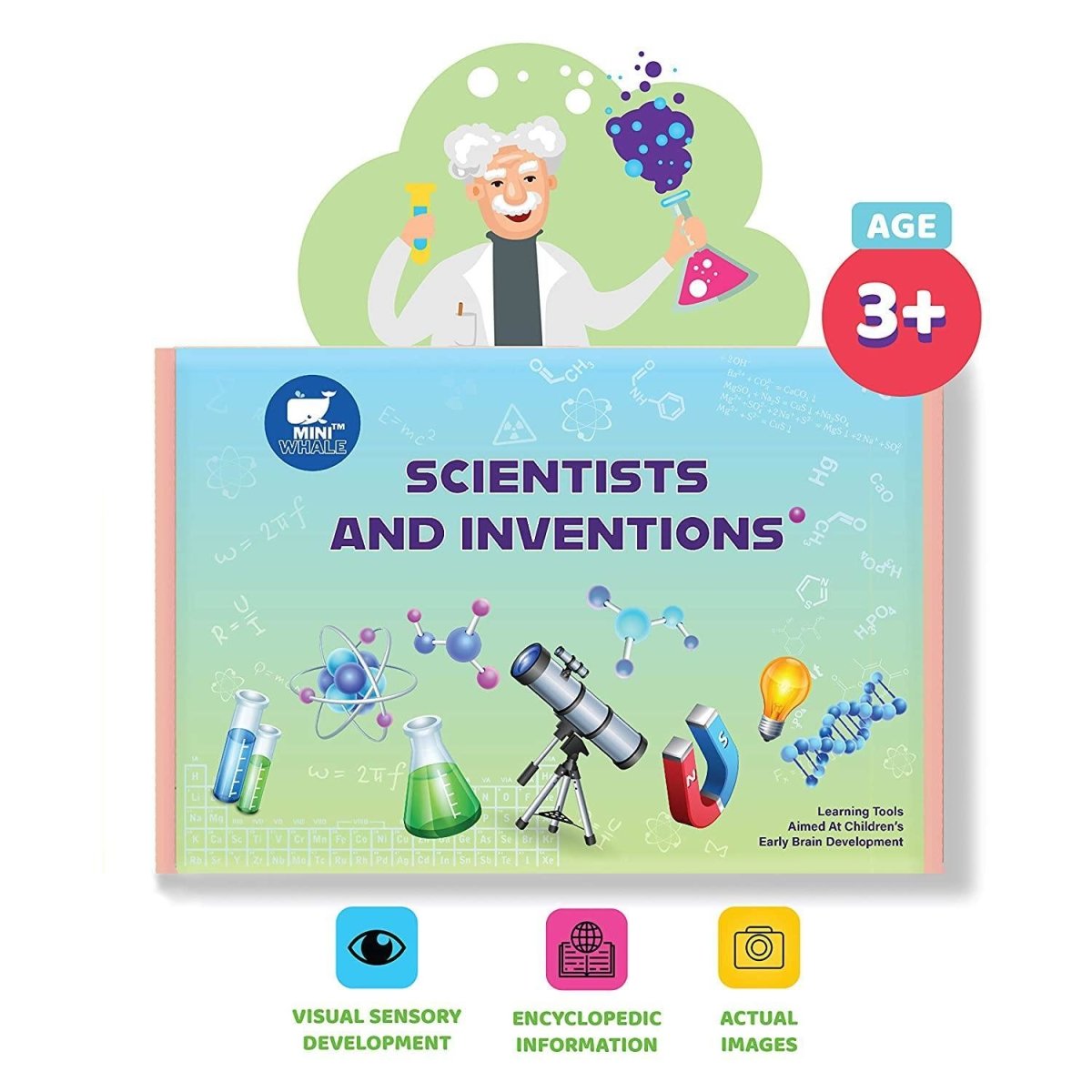 Scientists and Inventions an Essential Learning Educational game for Kids 3+ Years Comes with 32 A5 Size Large Flash Cards for Babies freeshipping - Zigyasaw