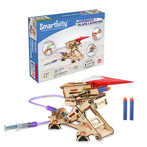 Smartivity Hydraulic Plane Launcher STEM DIY Fun Toy for Kids 6 to 12, Best Gift for Boys & Girls, Educational & Construction based Activity Game, Learn Science Engineering Project, Made in India, By IIT Delhi Alumni - Zigyasaw