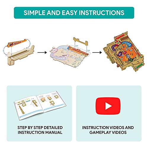 Smartivity Pinball Machine STEM DIY Fun Toy, Educational & Construction based Activity Game Kit for Kids 8 to 14, Best Gift for Boys & Girls, Learn Science Engineering Project, Made in India, By IIT Delhi Alumni - Zigyasaw