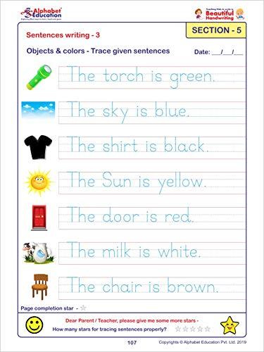 Teaching kids to write in Beautiful Handwriting (Print script) - From strokes to sentences - For age 2-6 years - ABC learning through pictures with words and sentences writing - Zigyasaw