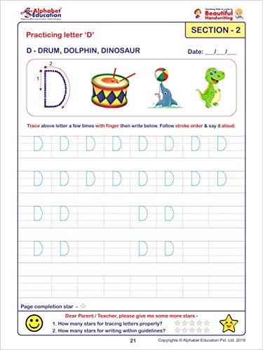 Teaching kids to write in Beautiful Handwriting (Print script) - From strokes to sentences - For age 2-6 years - ABC learning through pictures with words and sentences writing - Zigyasaw