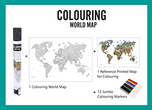 UnikPlay- Coloring Poster World Map with Color Pen - Zigyasaw