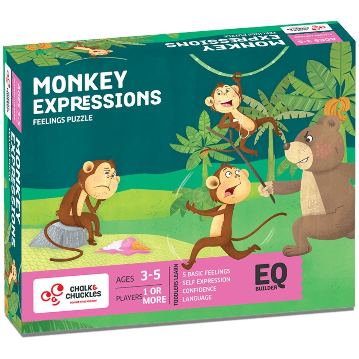ZCC Monkey Expressions - Feelings puzzle, Age 3-5 freeshipping - Zigyasaw