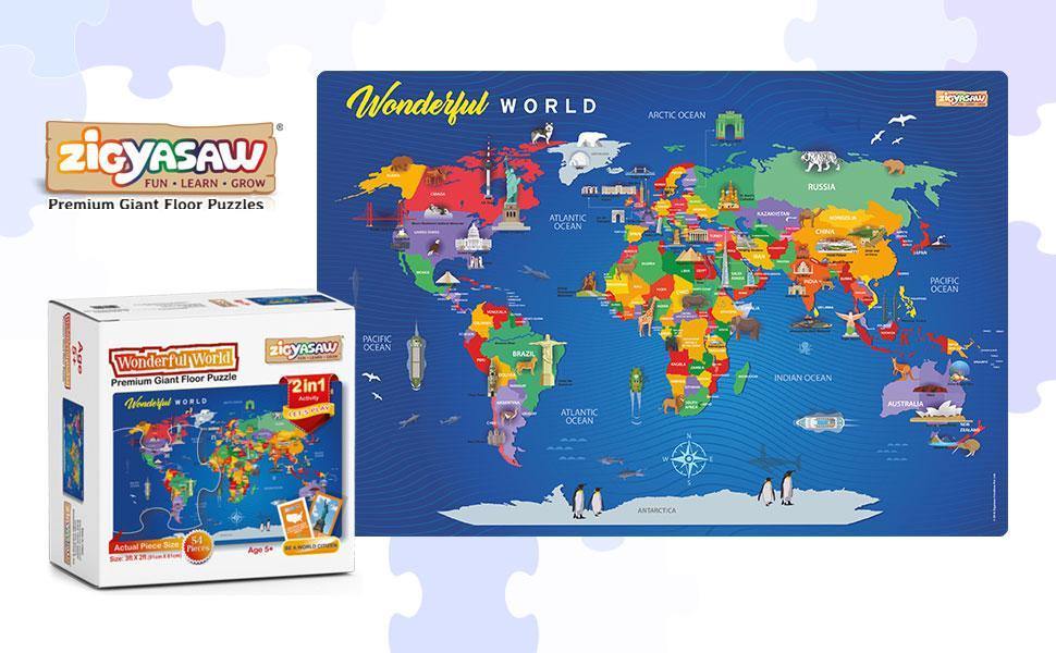 Zigyasaw Wonderful World premium giant floor puzzle game freeshipping - Zigyasaw