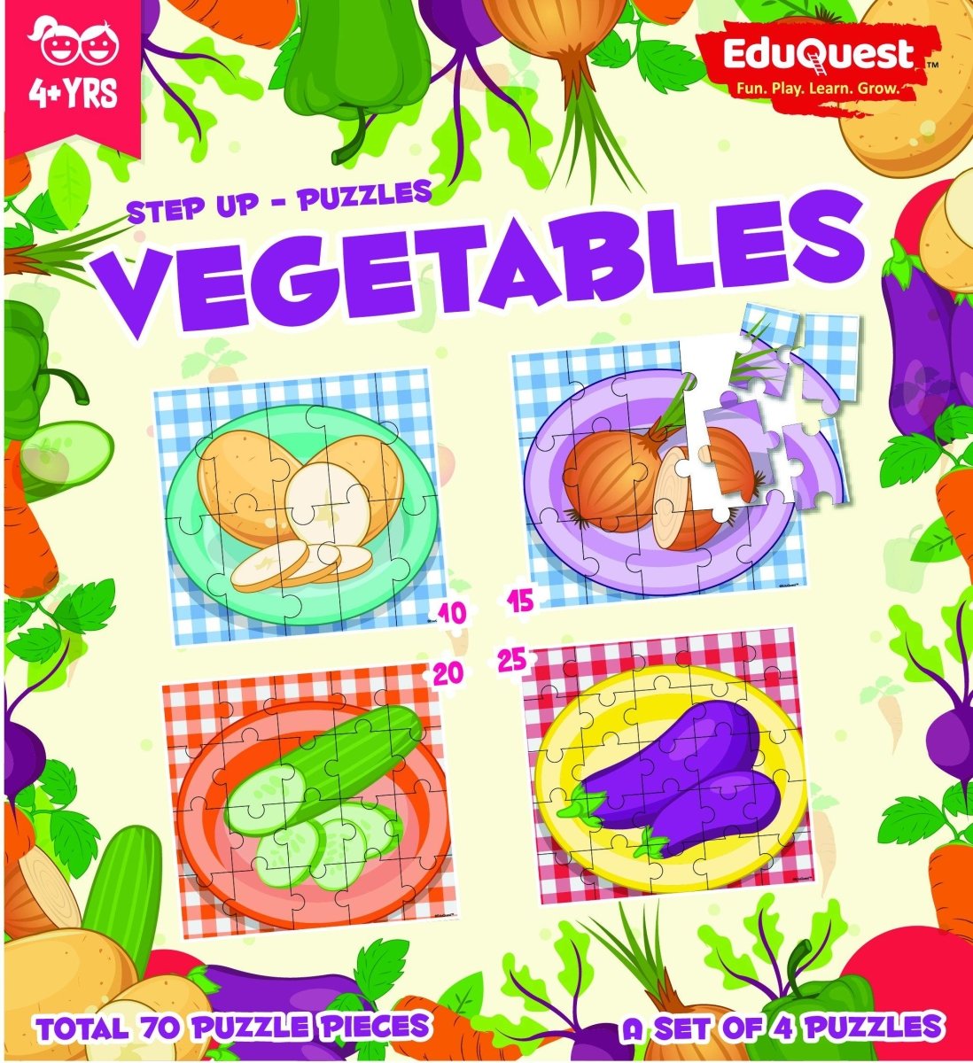 ZZ Eduquest Step Up puzzles combo - Fruits and Vegetables freeshipping - Zigyasaw